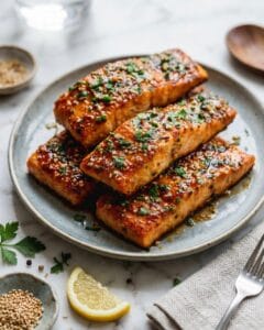 Baked Honey Garlic Salmon Recipe