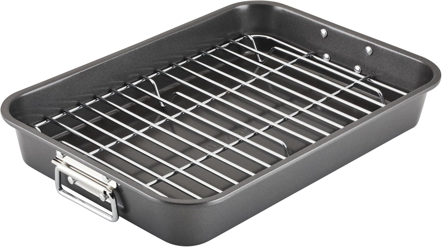 Farberware Nonstick Bakeware 11-Inch x 15-Inch Roaster with Flat Rack