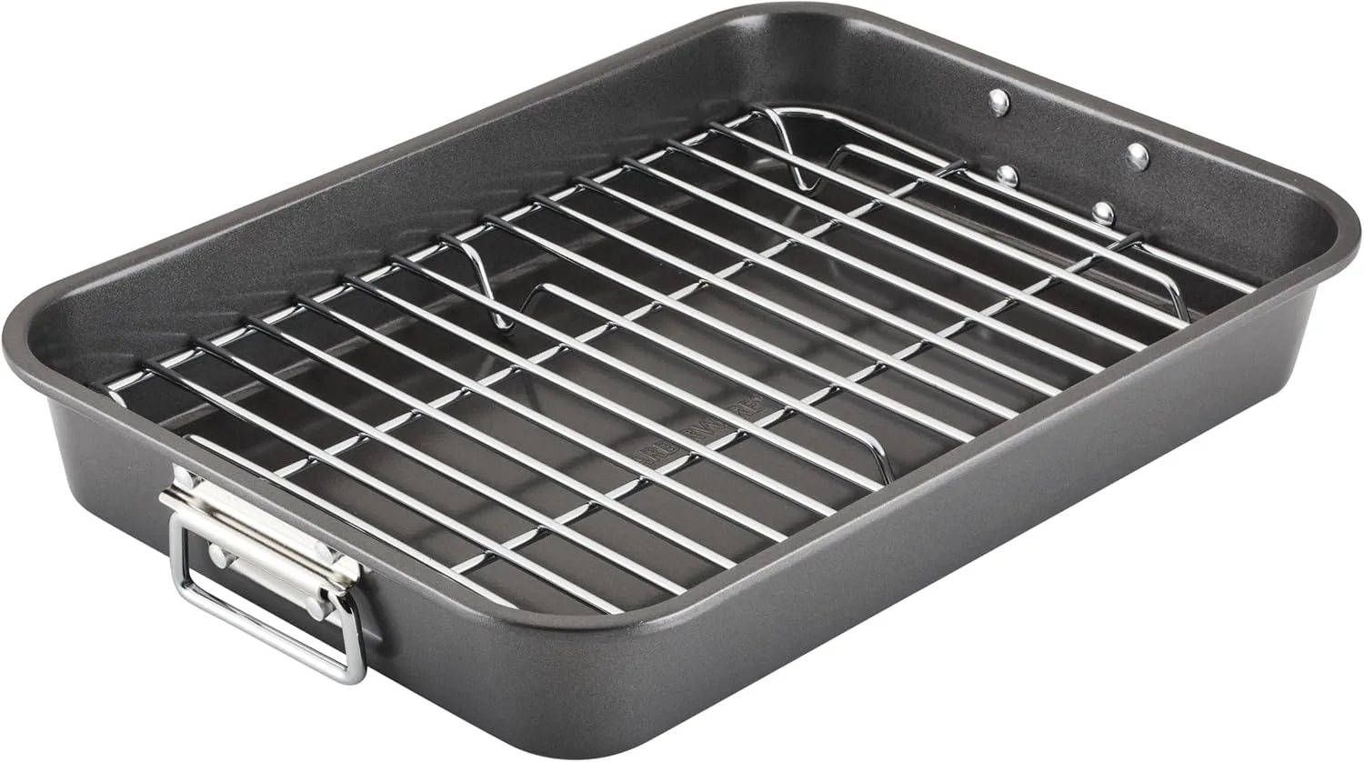 Farberware Nonstick Bakeware 11-Inch x 15-Inch Roaster with Flat Rack