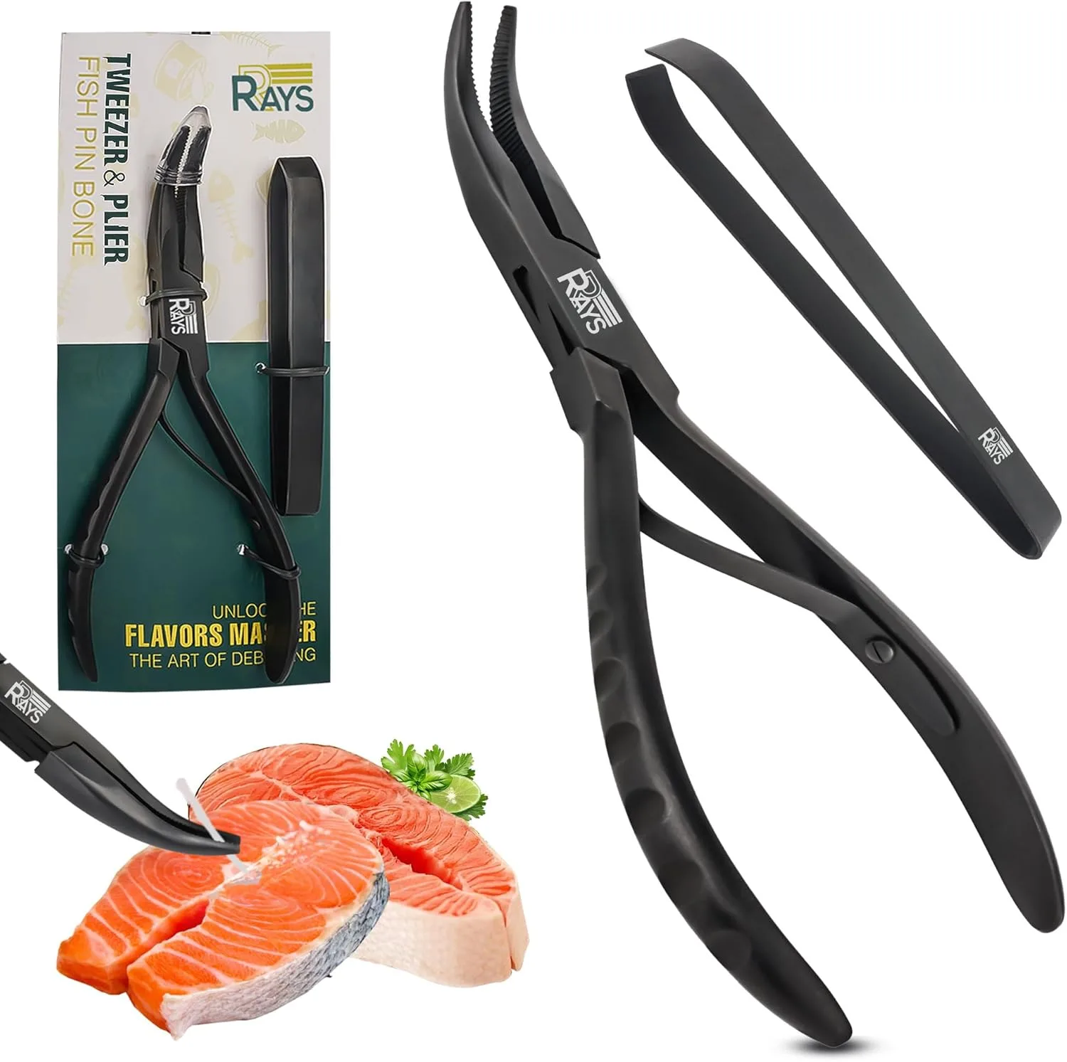 Fish Bone Pliers/Tweezers – Ergonomic Non-Slip Grip, Food-Grade Stainless Steel Deboner