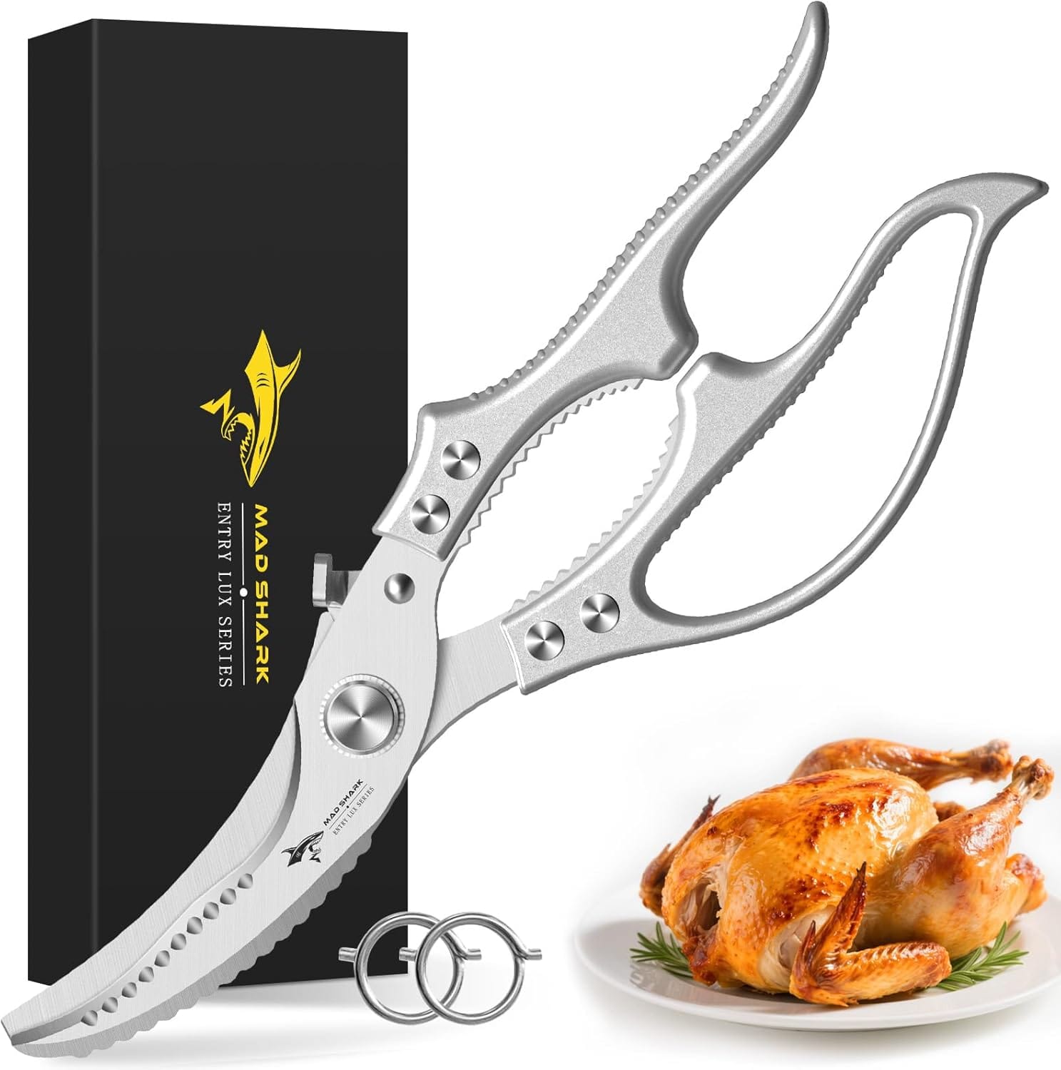 Heavy Duty Poultry Shears For Fish, Chicken, Vegetables, Spring Loaded