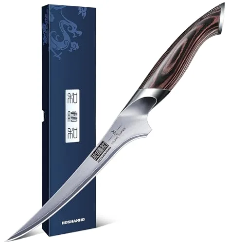 Fillet Knife 7 Inch, Super Sharp Boning Knife in High Carbon Stainless Steel
